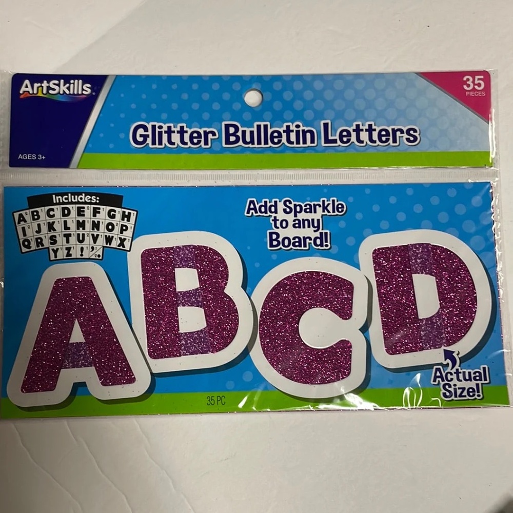 Art Skills Sparkle Letters for Class Projects
